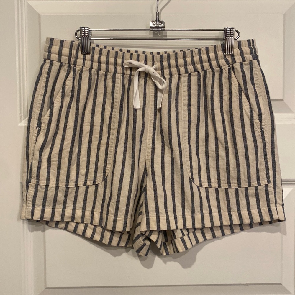 J. Crew Stripped Linen Shorts